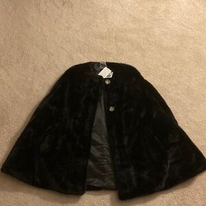 Chic Black Faux Fur Vest with Button Closure